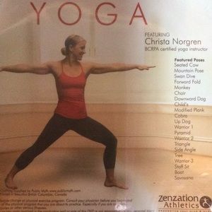 Yoga Package includes Christa Norgren Zenzation CD, mat, Athletics strap & tote.